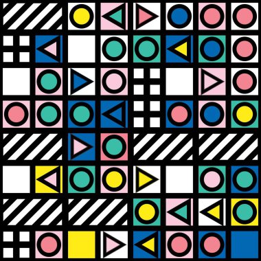 Fayans dekoratif geometrik şekiller. Çok renkli düzensiz. Renkli arka plan. Sanatsal dekoratif süs kafes