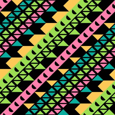 Retro renk seamless modeli. Süslü geometrik sanat baskı. Etnik hipster süs satırları zemin.