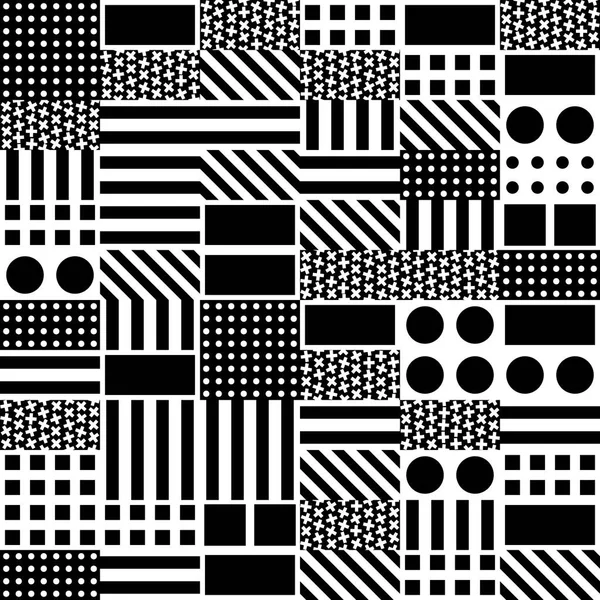 Fayans dekoratif geometrik şekiller. Tek renkli düzensiz. Soyut siyah ve beyaz arka plan. Sanatsal süs kafes