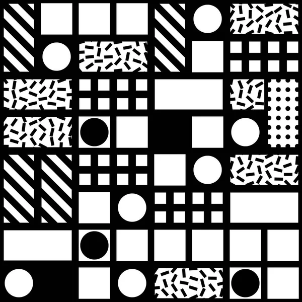 Decorative geometric shapes tiling. Monochrome irregular pattern — Stock Photo, Image