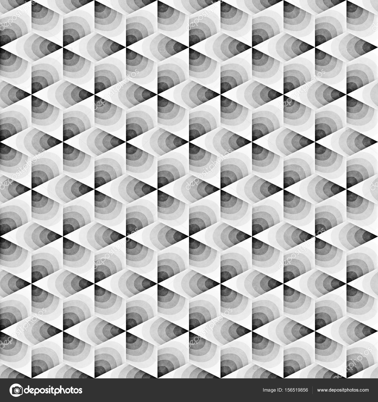 Fliesen formen Nahtloses monochromes Muster Grungy geometrischen Formen
