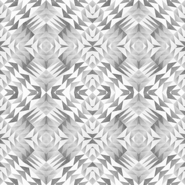 Tek renkli kabile Seamless modeli. Aztek stil soyut geometrik Sanat Yazdır.