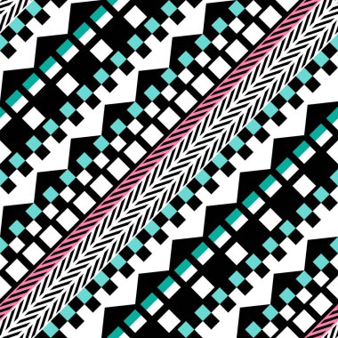 Retro renk seamless modeli. Süslü geometrik sanat baskı. Etnik hipster süs satırları zemin.