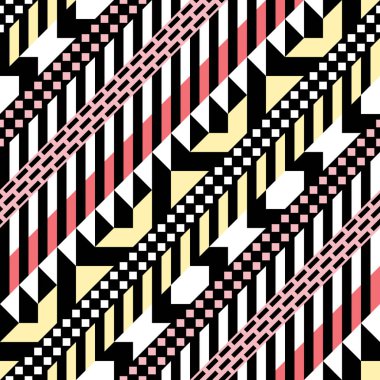 Retro renk seamless modeli. Süslü geometrik sanat baskı. Etnik hipster süs satırları zemin.