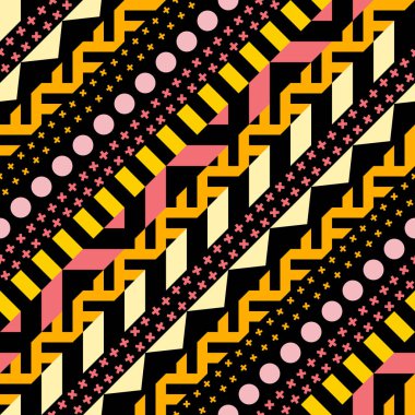 Retro renk seamless modeli. Süslü geometrik sanat baskı. Etnik hipster süs satırları zemin.