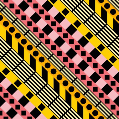 Retro renk seamless modeli. Süslü geometrik sanat baskı. Etnik hipster süs satırları zemin.