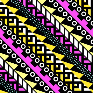 Retro renk seamless modeli. Süslü geometrik sanat baskı. Etnik hipster süs satırları zemin.