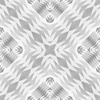 Tek renkli kabile Seamless modeli. Aztek stil soyut geometrik Sanat Yazdır.