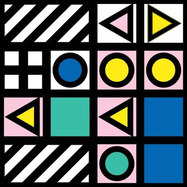 Fayans dekoratif geometrik şekiller. Çok renkli düzensiz. Renkli arka plan. Sanatsal dekoratif süs kafes