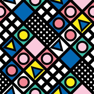 Fayans dekoratif geometrik şekiller. Çok renkli düzensiz. Renkli arka plan. Sanatsal dekoratif süs kafes