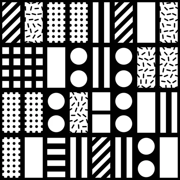 タイル装飾の幾何学的図形。白黒の不規則なパターン。抽象的な背景。芸術的な装飾的な装飾格子 — ストック写真