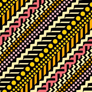 Retro renk seamless modeli. Süslü geometrik sanat baskı. Etnik hipster süs satırları zemin.