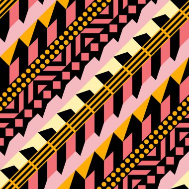 Retro renk seamless modeli. Süslü geometrik sanat baskı. Etnik hipster süs satırları zemin.