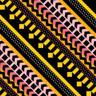 Retro renk seamless modeli. Süslü geometrik sanat baskı. Etnik hipster süs satırları zemin.