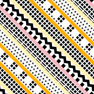 Retro renk seamless modeli. Süslü geometrik sanat baskı. Etnik hipster süs satırları zemin.