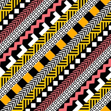 Retro renk seamless modeli. Süslü geometrik sanat baskı. Etnik hipster süs satırları zemin.