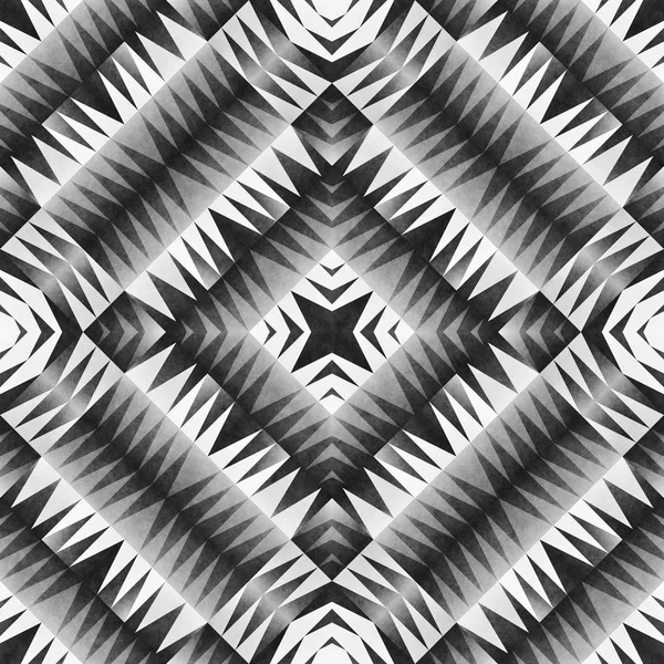 Monochrome Tribal Seamless Pattern. Aztec Style Abstract Geometric Art Print. — Stock Photo, Image