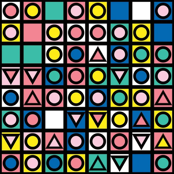 Dekorativa geometriska former plattsättning. Multicolor oregelbundet mönster. Abstrakta färgstarka bakgrund. Konstnärliga dekorativa dekorativa galler — Stockfoto