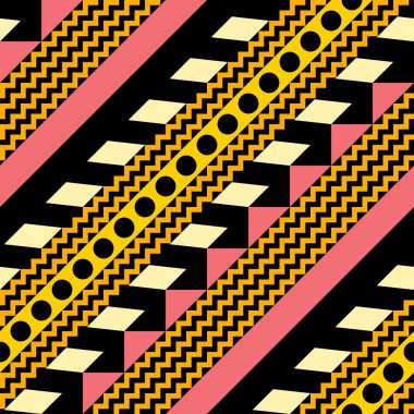 Retro renk seamless modeli. Süslü geometrik sanat baskı. Etnik hipster süs satırları zemin.