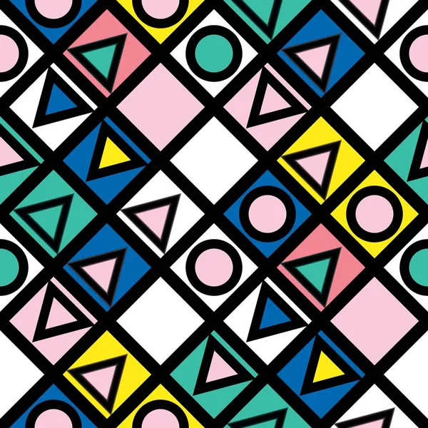 Декоративна геометрична плитка. Багатобарвний нерегулярний візерунок. Абстрактний барвистий фон. Художня декоративна решітка — стокове фото