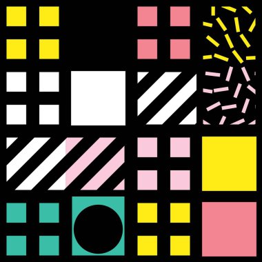 Fayans dekoratif geometrik şekiller. Çok renkli düzensiz. Renkli arka plan. Sanatsal dekoratif süs kafes