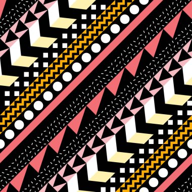 Retro renk seamless modeli. Süslü geometrik sanat baskı. Etnik hipster süs satırları zemin.