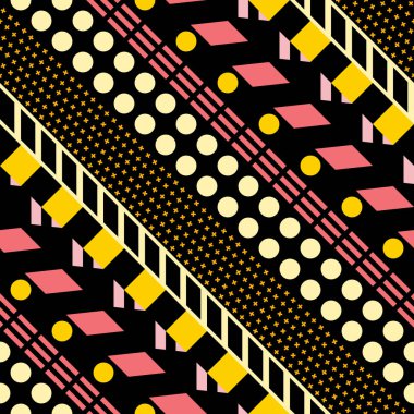 Retro renk seamless modeli. Süslü geometrik sanat baskı. Etnik hipster süs satırları zemin.