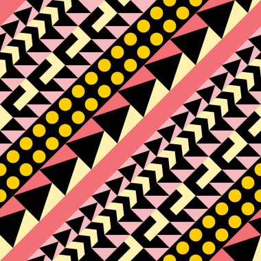 Retro renk seamless modeli. Süslü geometrik sanat baskı. Etnik hipster süs satırları zemin.