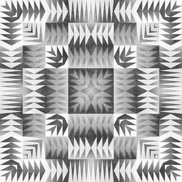 Zwart-wit Tribal naadloze patroon. Azteekse stijl abstracte geometrische Art Print. — Stockfoto