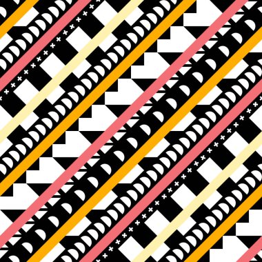 Retro renk seamless modeli. Süslü geometrik sanat baskı. Etnik hipster süs satırları zemin.