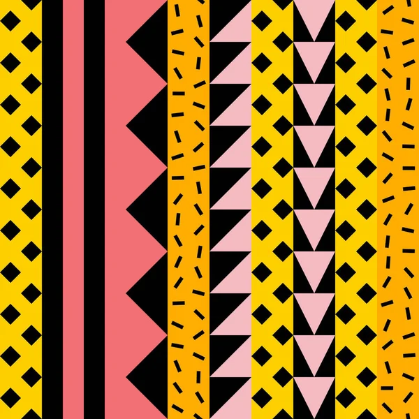Retro färg sömlösa mönster. Fancy abstrakt geometrisk konst ut. Etniska hipster prydnadsväxter linjer bakgrund. — Stockfoto