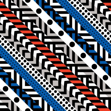 Retro renk seamless modeli. Süslü geometrik sanat baskı. Etnik hipster süs satırları zemin.