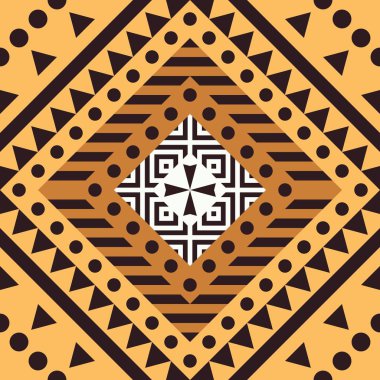Etnik kabile Seamless modeli. Geometrik süs illüstrasyon. Dekoratif şık doku