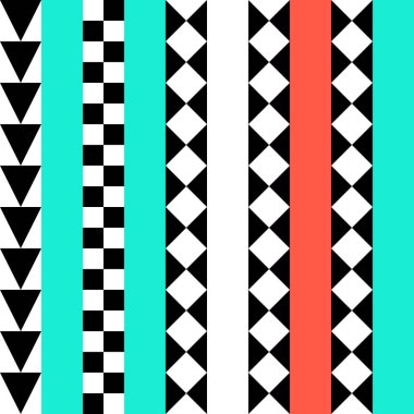 Retro renk seamless modeli. Süslü geometrik sanat baskı. Etnik hipster süs satırları zemin.