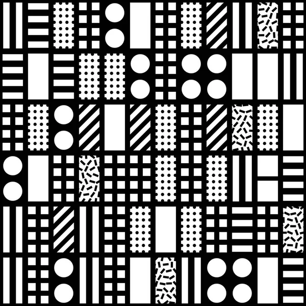 タイル装飾の幾何学的図形。白黒の不規則なパターン。抽象的な背景。芸術的な装飾的な装飾格子 — ストック写真