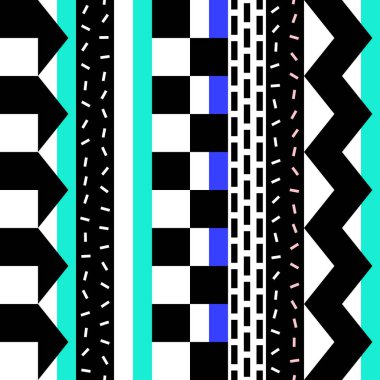 Retro renk seamless modeli. Süslü geometrik sanat baskı. Etnik hipster süs satırları zemin.