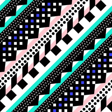 Retro renk seamless modeli. Süslü geometrik sanat baskı. Etnik hipster süs satırları zemin.