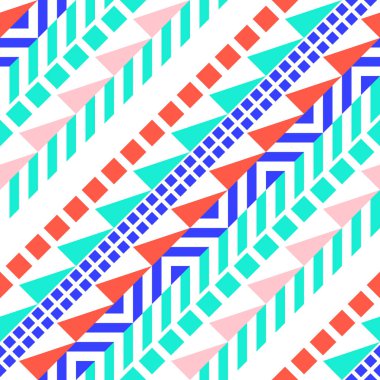 Retro renk seamless modeli. Süslü geometrik sanat baskı. Etnik hipster süs satırları zemin.