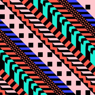 Retro renk seamless modeli. Süslü geometrik sanat baskı. Etnik hipster süs satırları zemin.