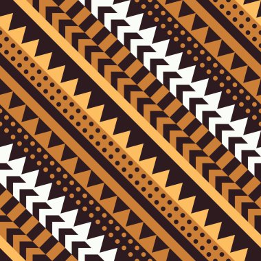 Etnik kabile Seamless modeli. Geometrik süs illüstrasyon. Dekoratif şık doku