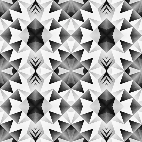 Patrón étnico tribal sin costura. Ilustración ornamental geométrica. Textura elegante en blanco y negro —  Fotos de Stock