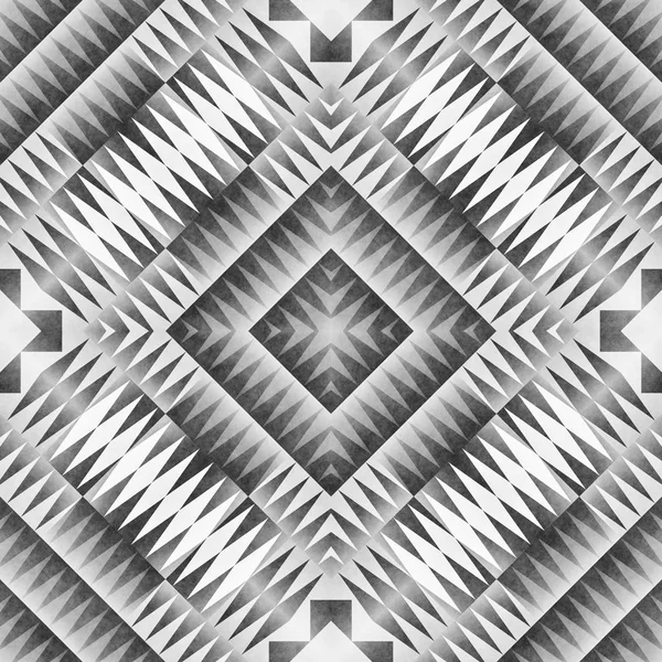 Монохромний племінний безшовний візерунок. Стиль Aztec Абстрактний геометричний художній друк . — стокове фото