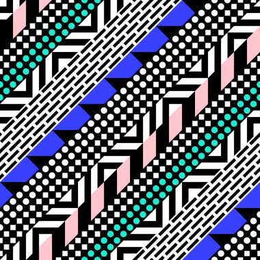 Retro renk seamless modeli. Süslü geometrik sanat baskı. Etnik hipster süs satırları zemin.