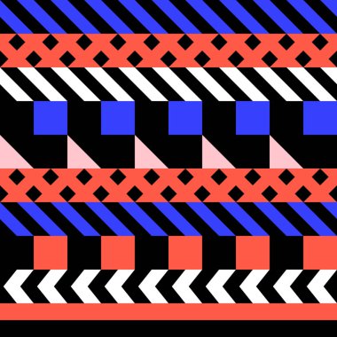 Retro renk seamless modeli. Süslü geometrik sanat baskı. Etnik hipster süs satırları zemin.