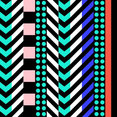 Retro renk seamless modeli. Süslü geometrik sanat baskı. Etnik hipster süs satırları zemin.