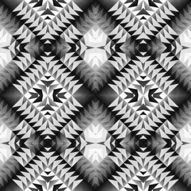 Etnik kabile Seamless modeli. Geometrik süs illüstrasyon. Siyah ve beyaz şık doku