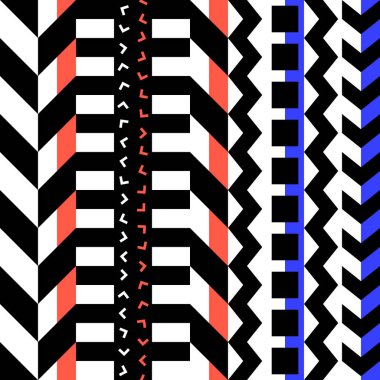 Retro renk seamless modeli. Süslü geometrik sanat baskı. Etnik hipster süs satırları zemin.