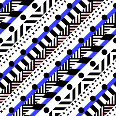 Retro renk seamless modeli. Süslü geometrik sanat baskı. Etnik hipster süs satırları zemin.