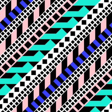 Retro renk seamless modeli. Süslü geometrik sanat baskı. Etnik hipster süs satırları zemin.