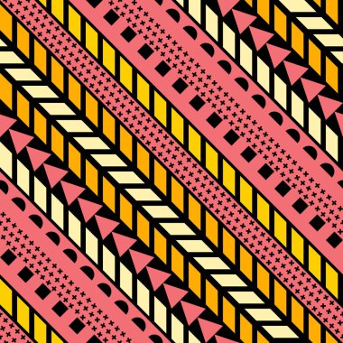 Retro renk seamless modeli. Süslü geometrik sanat baskı. Etnik hipster süs satırları zemin.